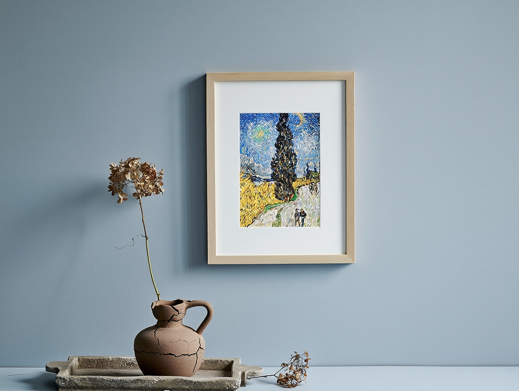 Vincent Van Gogh – Road with Cypress and Star | Iconic Post-Impressionist Landscape Art Print