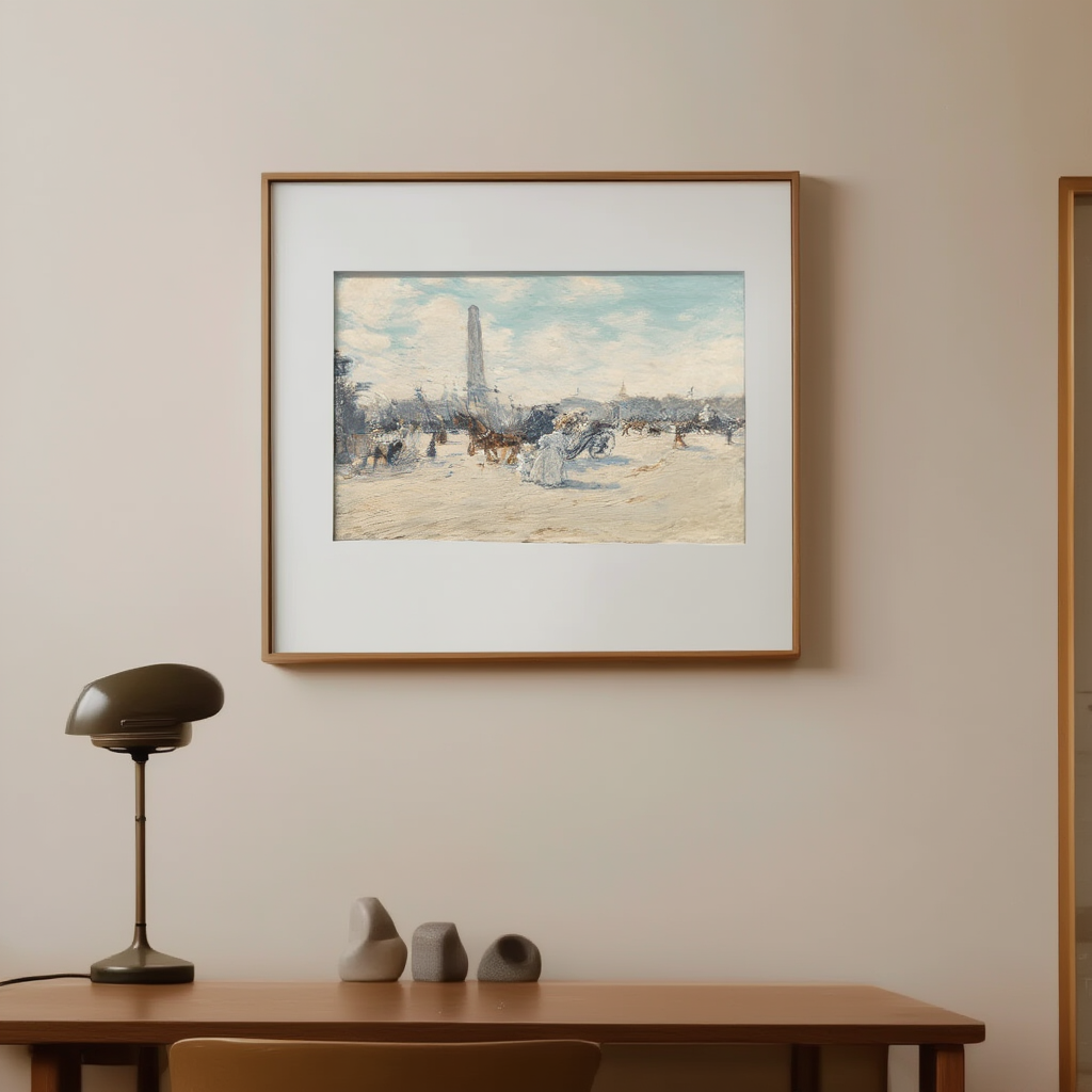 Place de la Concorde by Jean-François Raffaëlli – Impressionist Paris Landmark Art Print