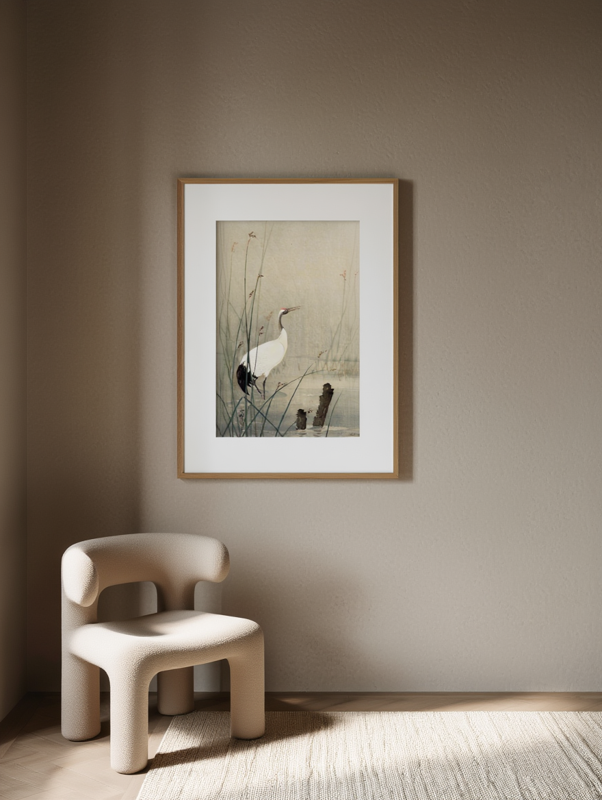 Ohara Koson - Crane in Small Water Poster