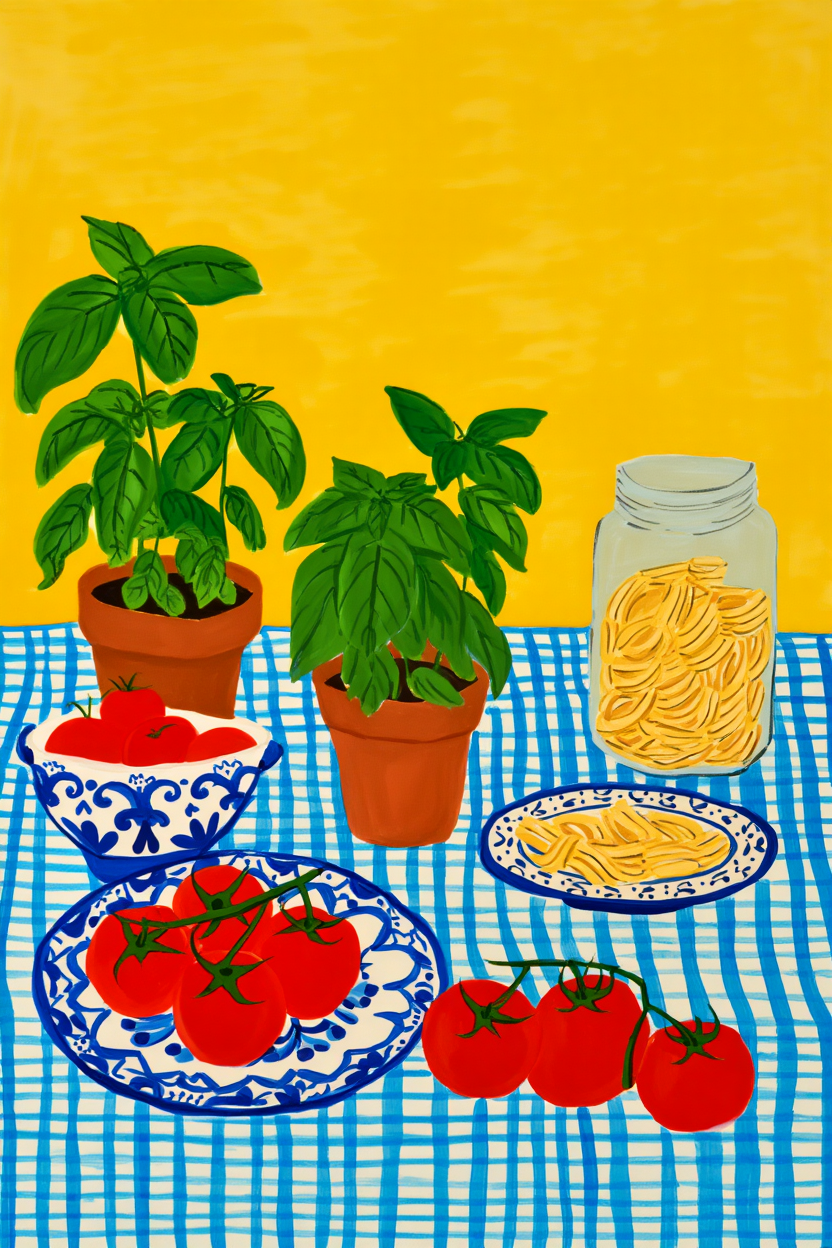 4 Mediterranean Diet Prints – Colorful Kitchen & Dining Wall Art