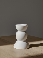 Minimalist Half Sphere Plaster Candle – White Cream  Home Decor