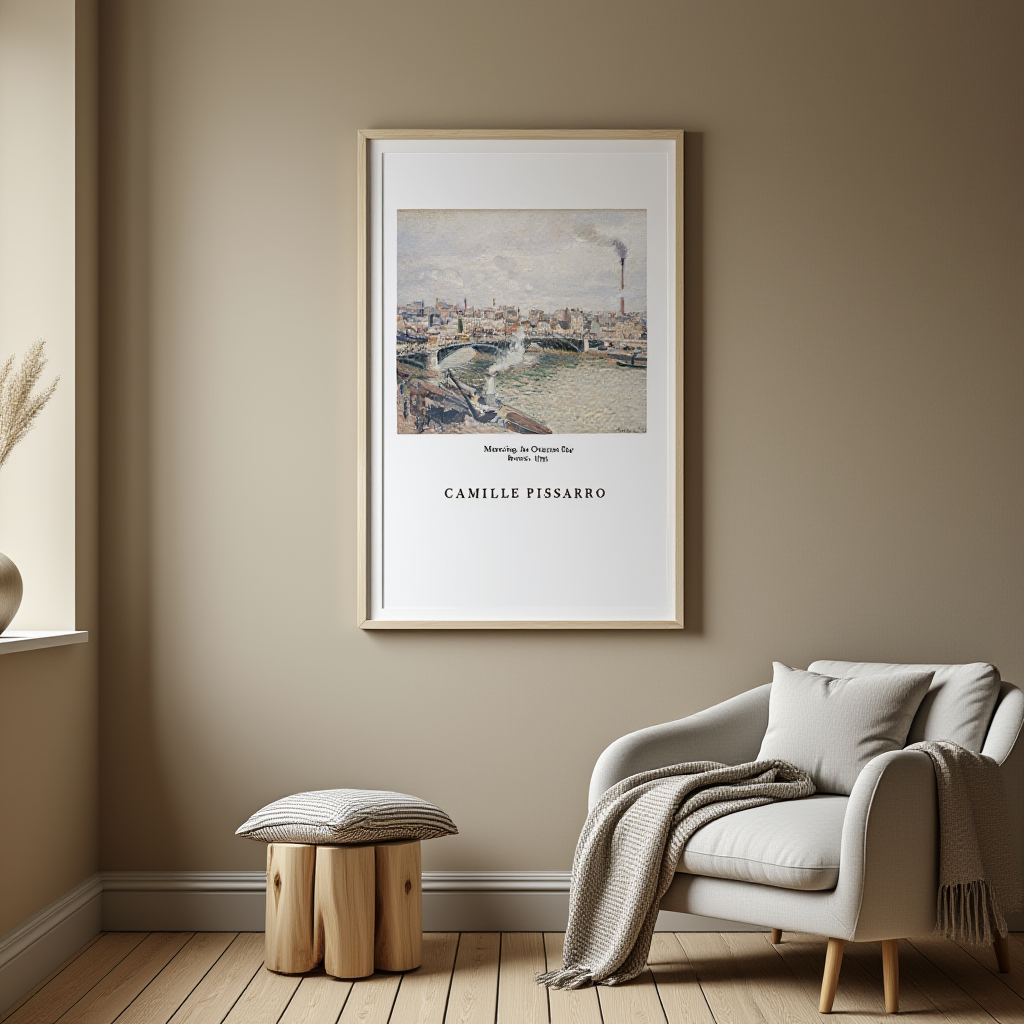 Camille Pissarro - Matin, jour couvert, Rouen, affiche | HakyArts