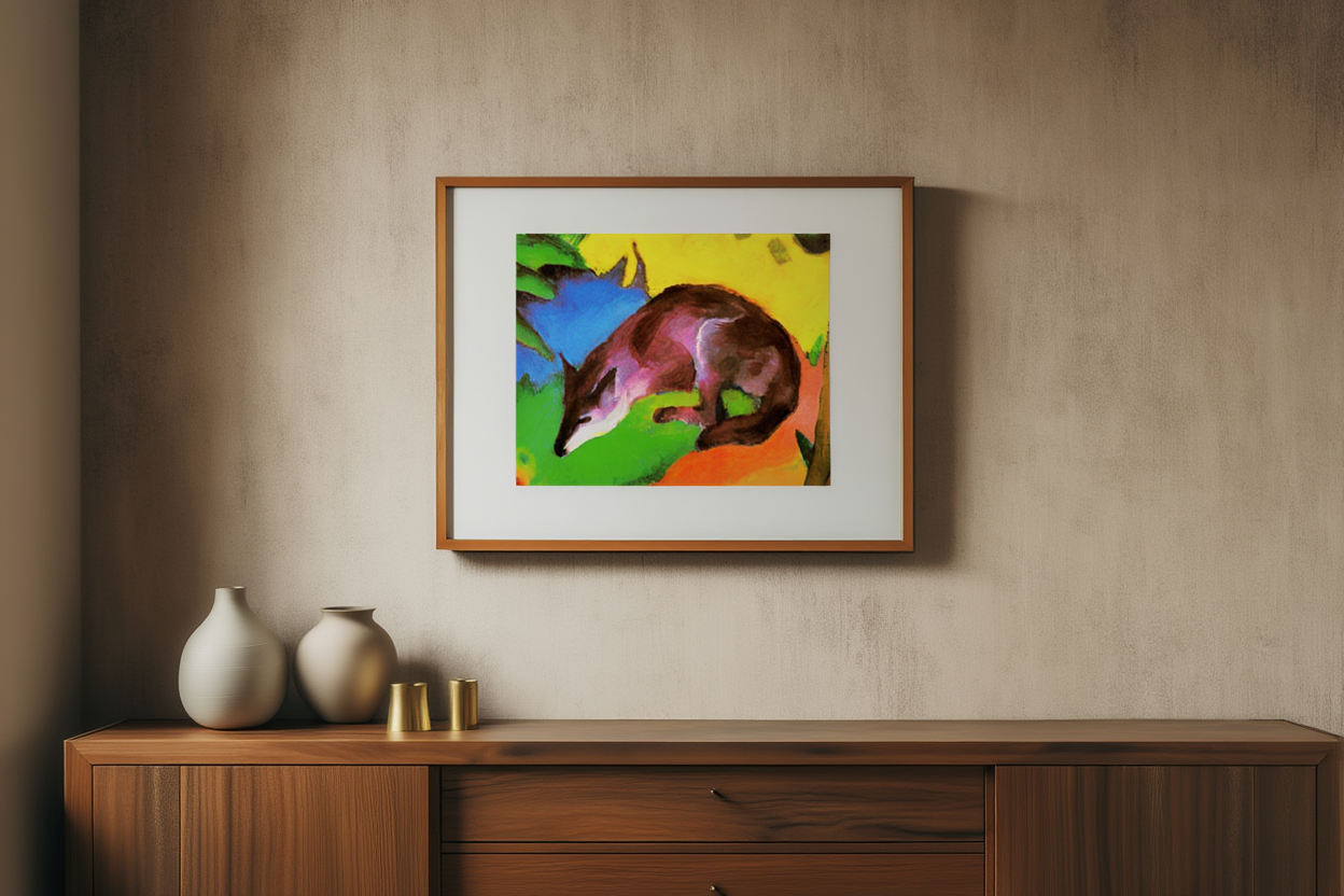 Blue Black Fox by Franz Marc – Expressionist Animal Art Print