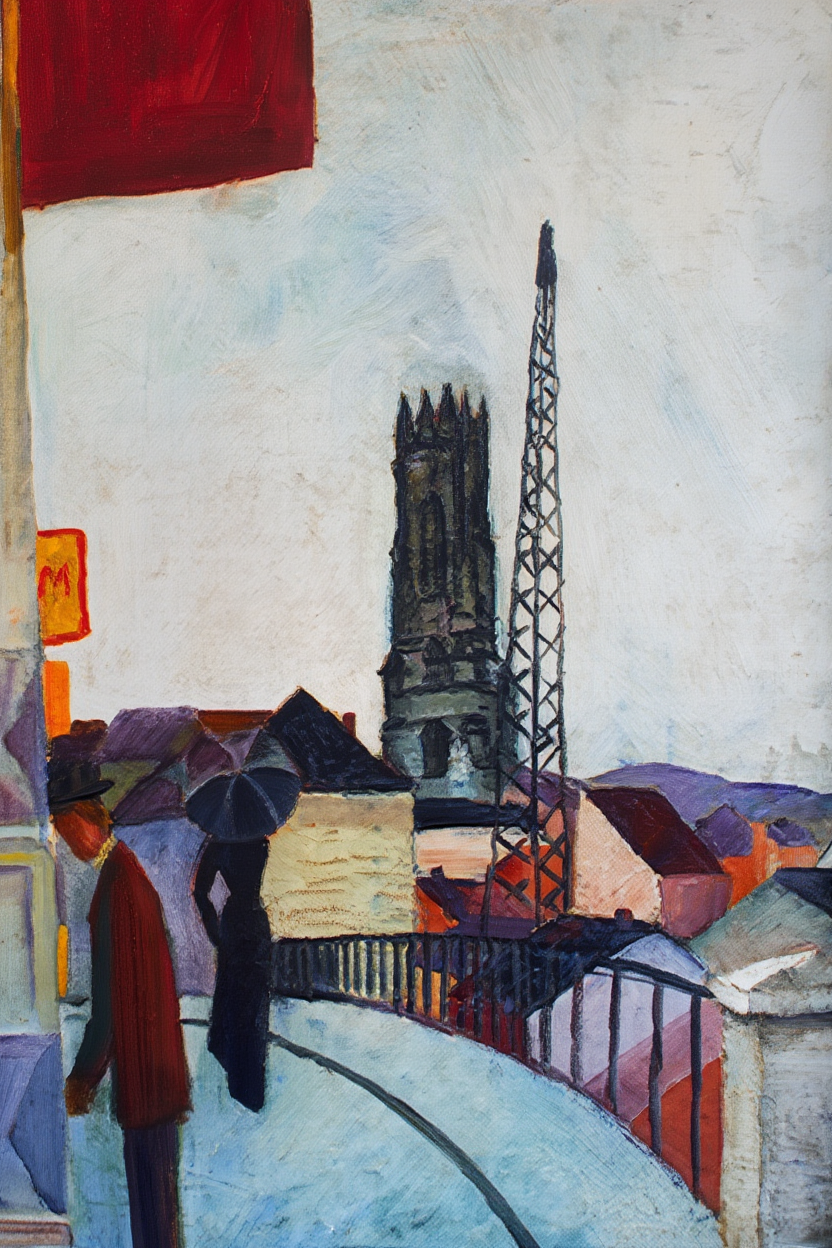 August Macke - Cathedral of the Freiburg in the Switzerland