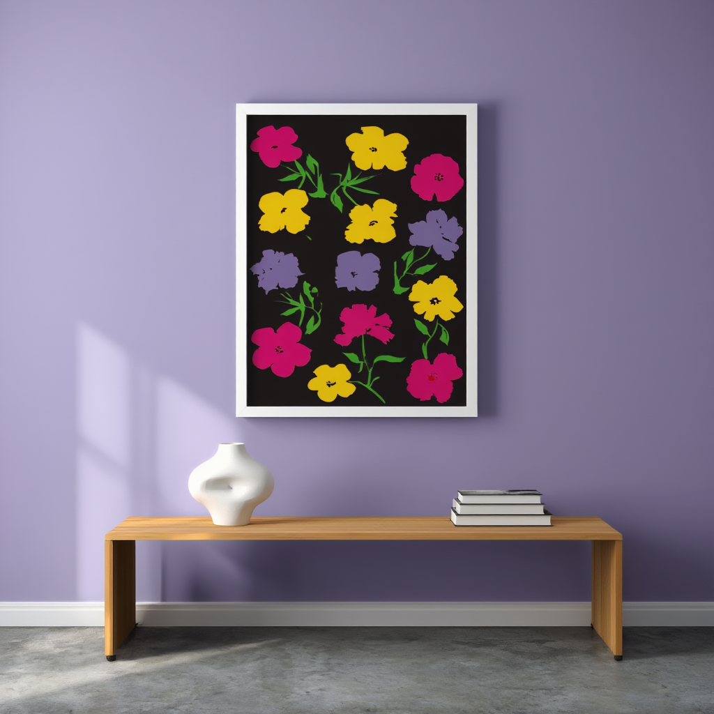 Andy Warhol Style - Flowers Poster