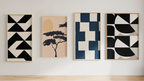 Gallery Wall Set – Linear Arrangement Scandinavian – Set of 4 - Hakyarts