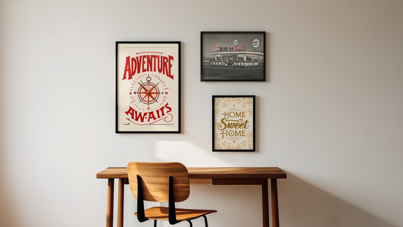 Retro Charm – 3-Piece Vintage Wall Art Set