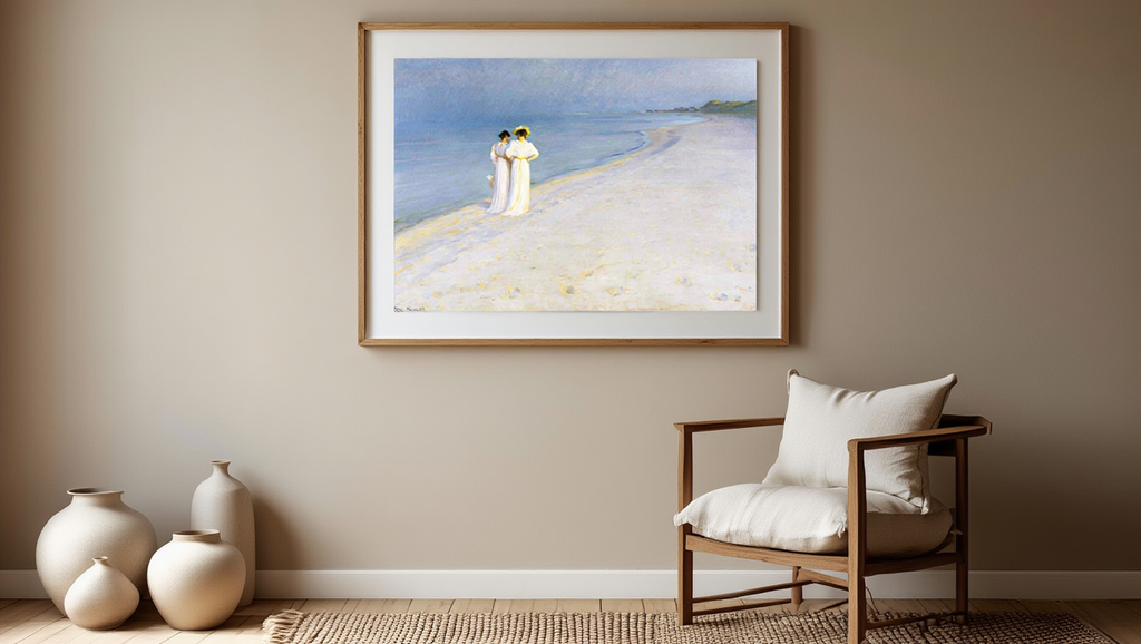 Peder Severin Krøyer – Summer Evening on Skagen’s Beach | Scandinavian Impressionist Art Print | Nordic Coastal Wall Art