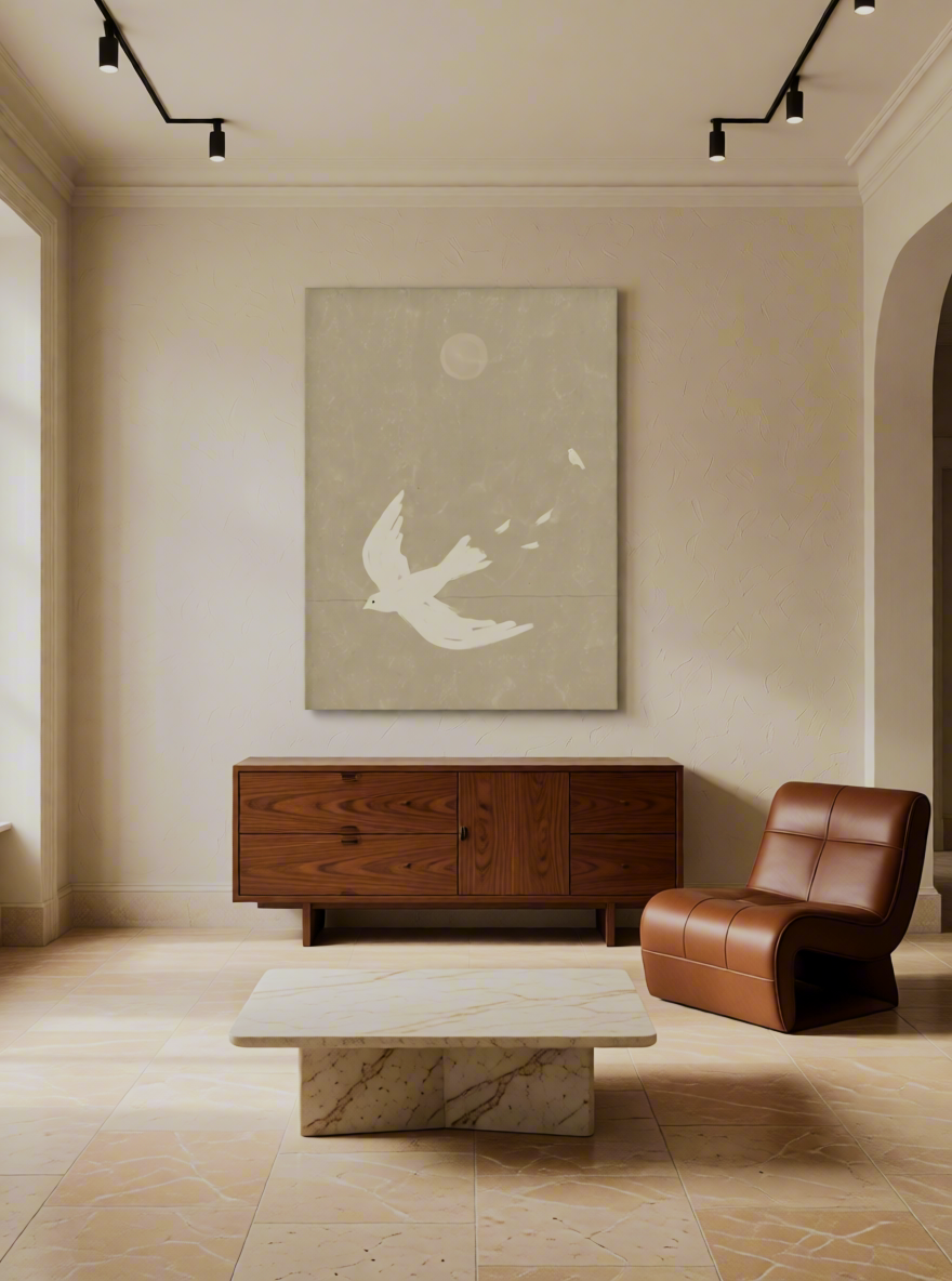 Canvas Print Flying Doves | Minimalist Bird Wall Art