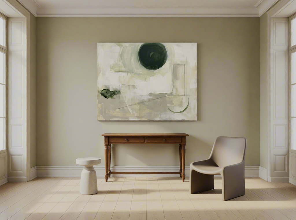 Canvas Print Sage Green Dot | Minimalist Geometric Wall Art