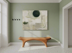 Canvas Print Sage Green Dot | Minimalist Geometric Wall Art