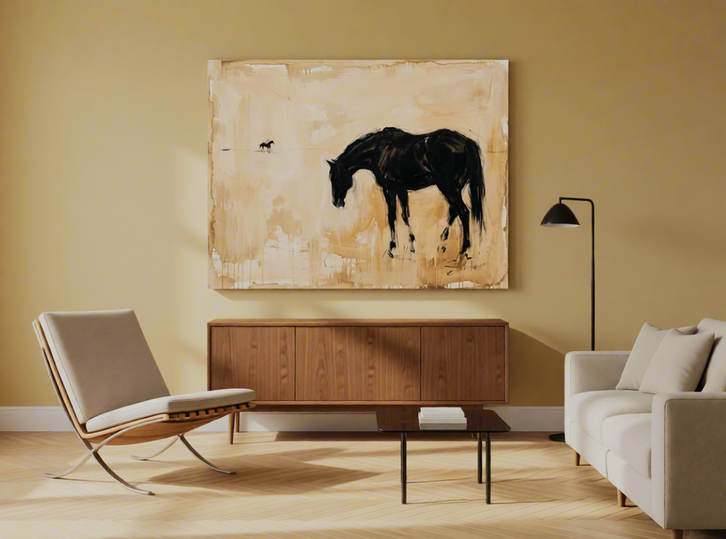 Canvas Print Black Horse | Equestrian Animal Wall Art