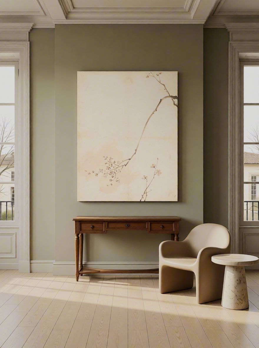 Canvas Print Japanese Bending Branches | Japanese Botanical Wall Art