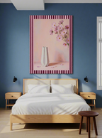 Canvas Print Floral Striped Vase | Contemporary Still Life Wall Art