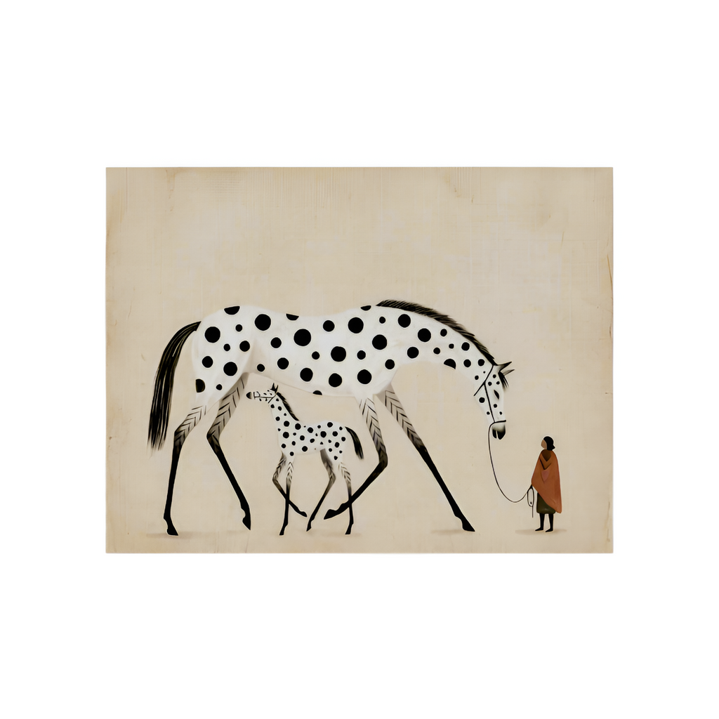 Canvas Print Spotted Horses Promenade | Contemporary Animal