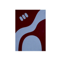 Canvas Print Geometric Burgundy and Blue Lines | Abstract Modern Wall Art
