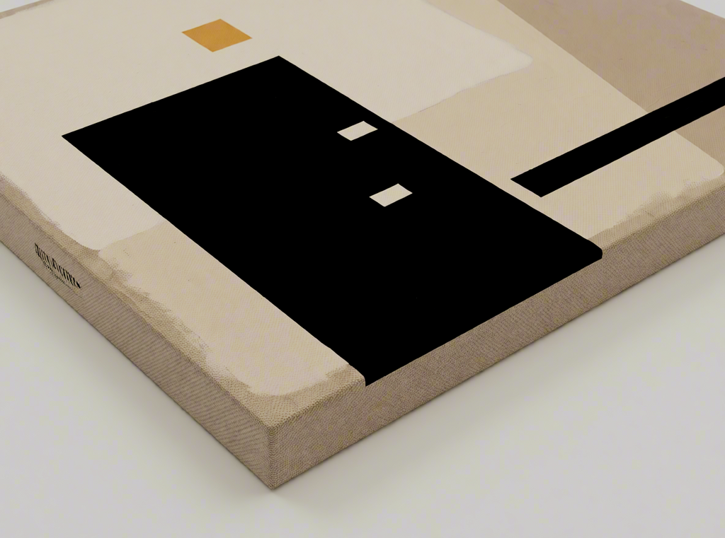 Canvas Print Beige and Black Geometric Variations | Abstract Modern Wall Art