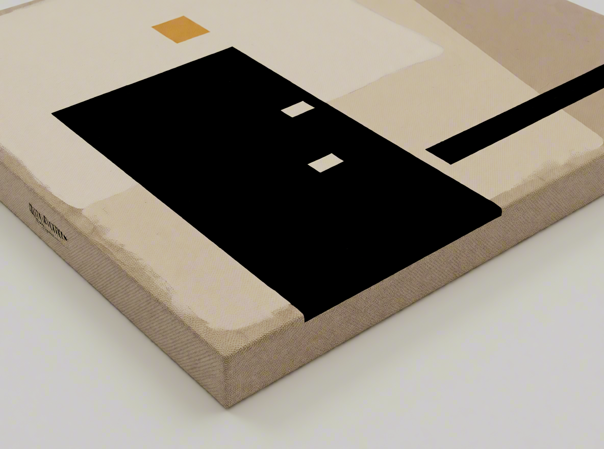 Canvas Print Beige and Black Geometric Variations | Abstract Modern Wall Art