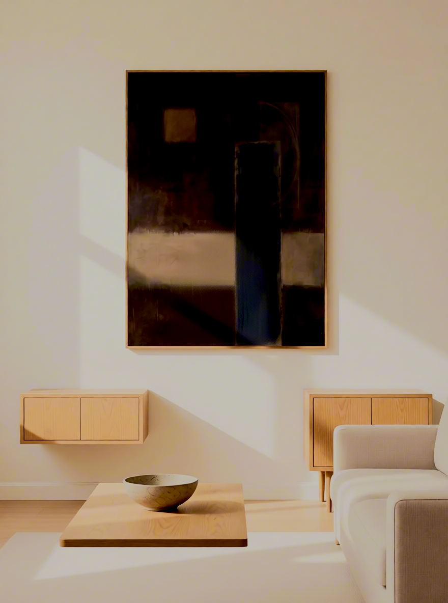 Canvas Print Rich Dark Oak | Contemporary Abstract Wall Art