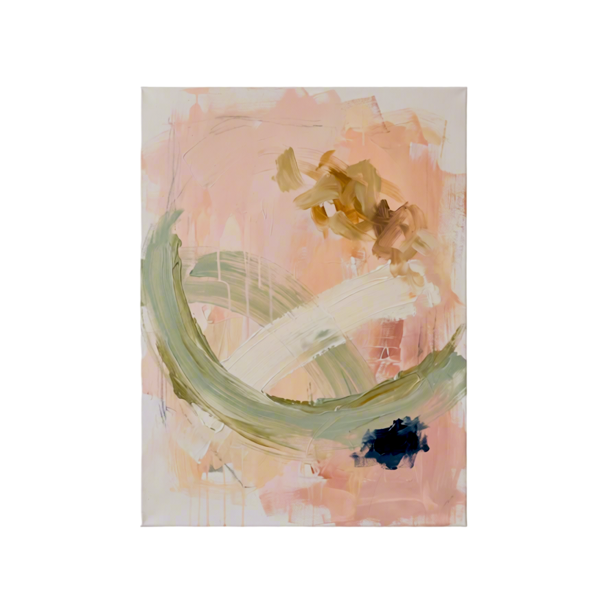 Canvas Print Watercolour Soft Blush Lines | Contemporary Abstract Wall Art
