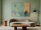 Canvas Print Teal Abstract Tall Figures | Contemporary Figurative Wall Art