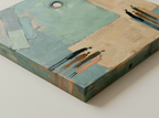 Canvas Print Teal Abstract Tall Figures | Contemporary Figurative Wall Art