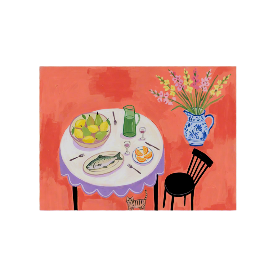 Canvas Print Colourful Dinner Table | Contemporary Still Life Wall Art