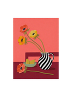 Canvas Print Striped Vase on Colourful Table | Contemporary Still Life Wall Art