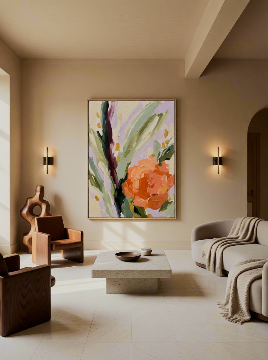 Canvas Print Brushed Paint | Contemporary Abstract Wall Art