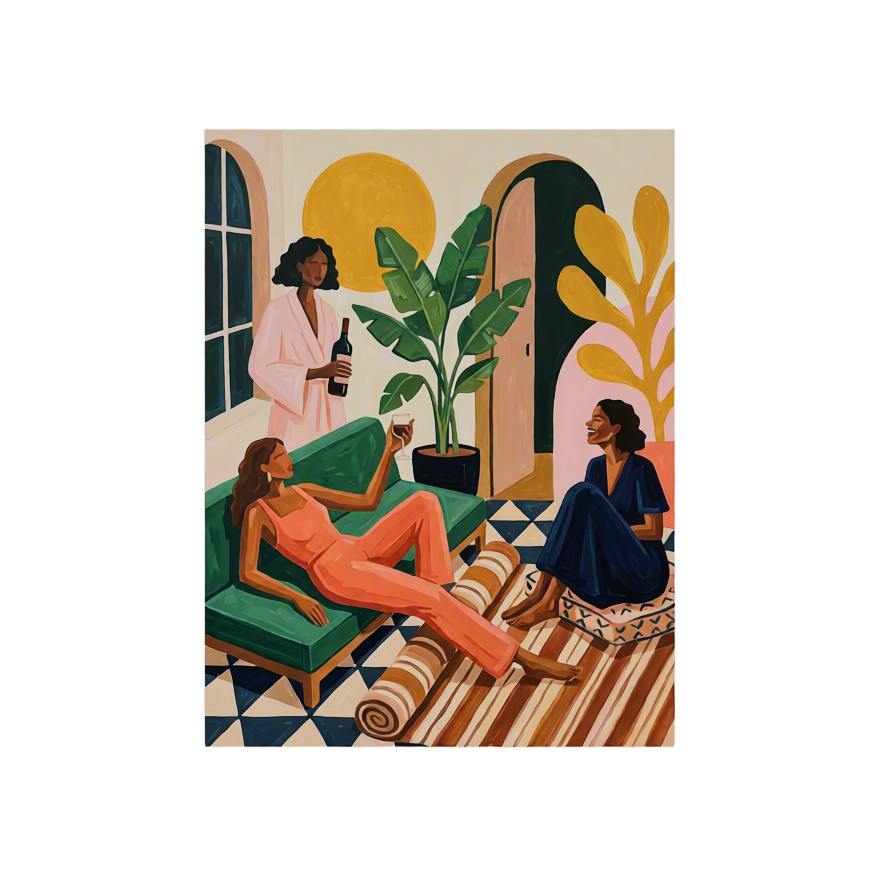 Canvas Print Friday Night Gossip | Contemporary Figurative Wall Art