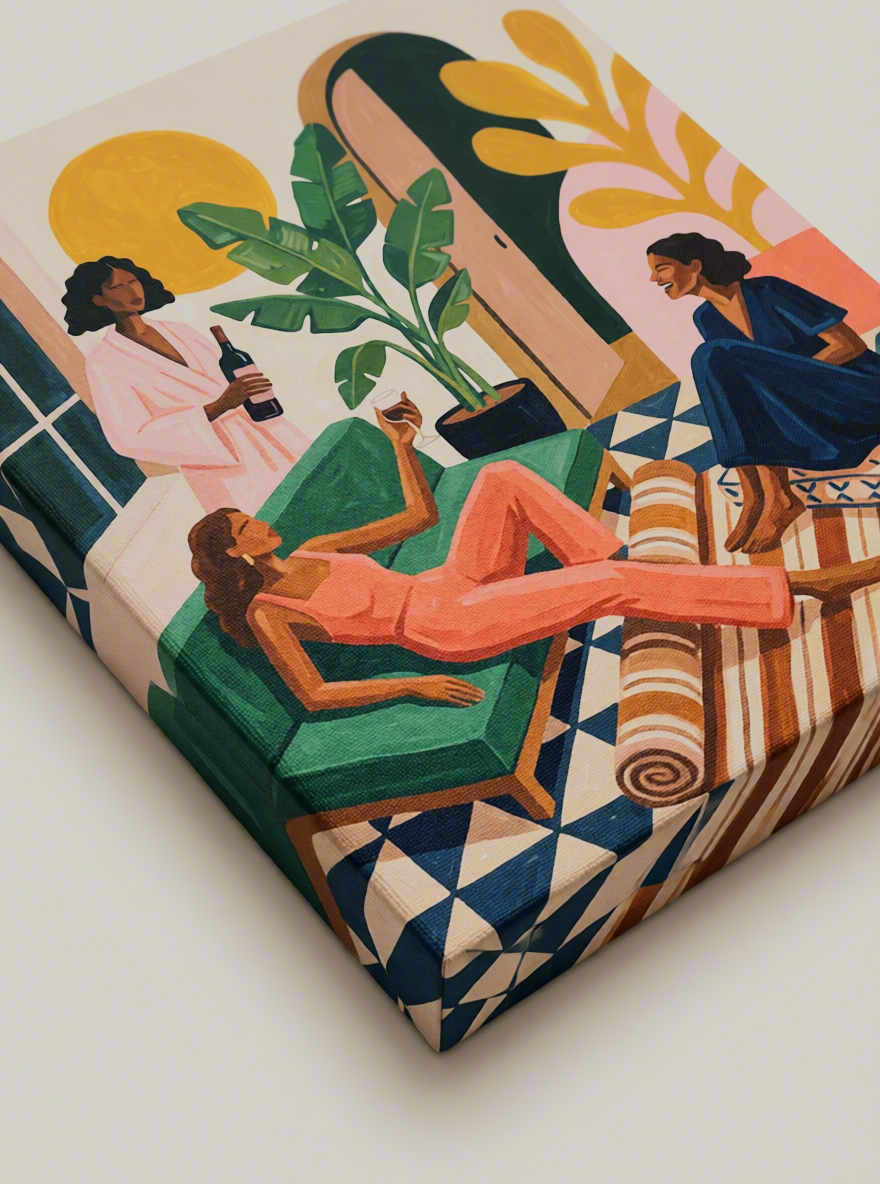 Canvas Print Friday Night Gossip | Contemporary Figurative Wall Art