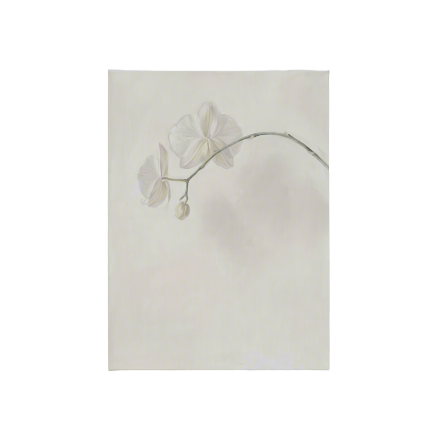 Crisp Floral in Fog Canvas Print | Minimalist Botanical Wall Art