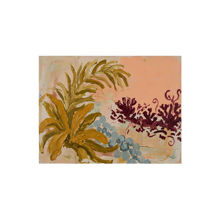 Floral Brushstrokes Composition Canvas Print | Abstract Botanical Wall Art