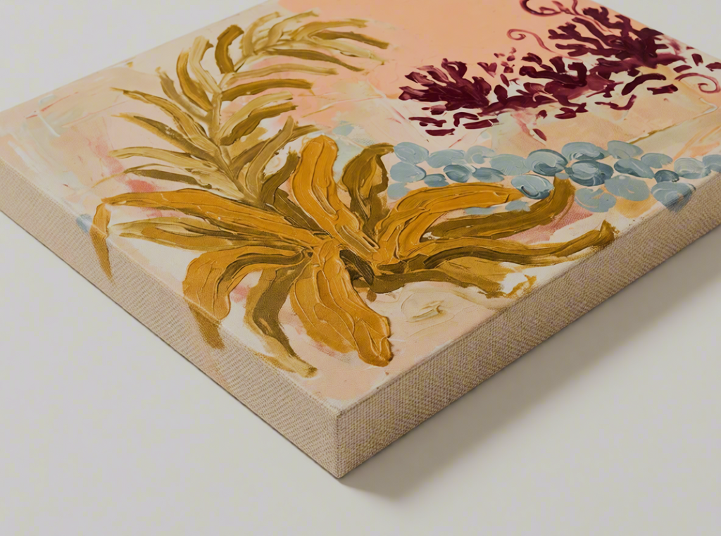 Floral Brushstrokes Composition Canvas Print | Abstract Botanical Wall Art