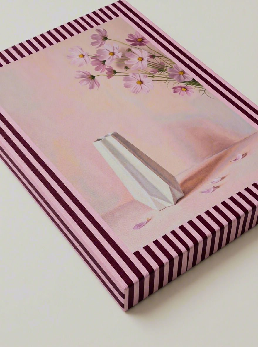 Canvas Print Floral Striped Vase | Contemporary Still Life Wall Art