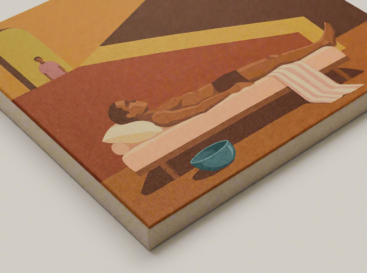 Canvas Print Therapist Bench | Contemporary Figurative Wall Art