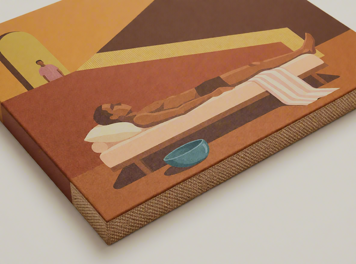 Canvas Print Therapist Bench | Contemporary Figurative Wall Art