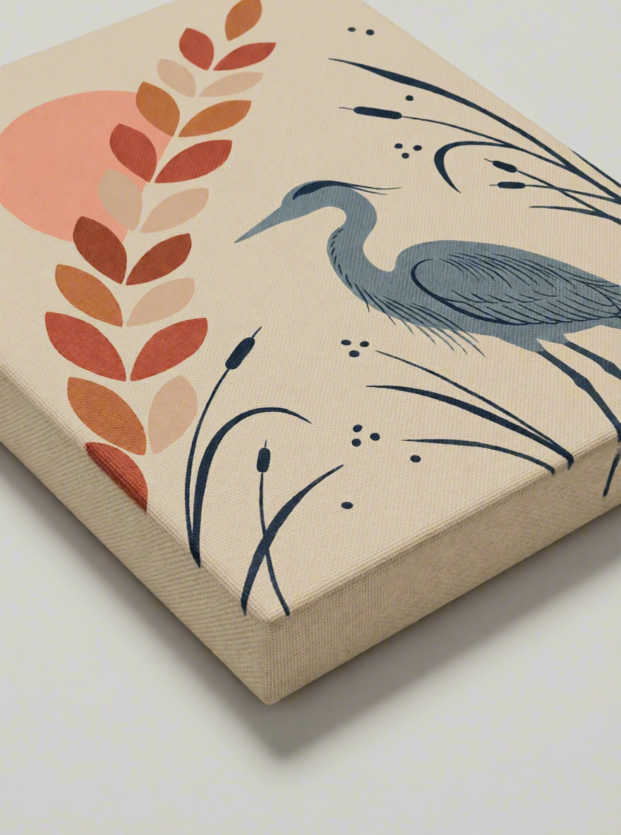 Blue Heron Canvas Print | Bird Wall Art