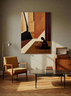 Tea Drinking in the Light Canvas Print | Contemporary Figurative Wall Art
