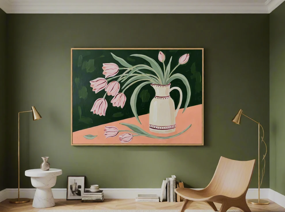 Canvas Print Emerald Floral | Botanical Flower Wall Art