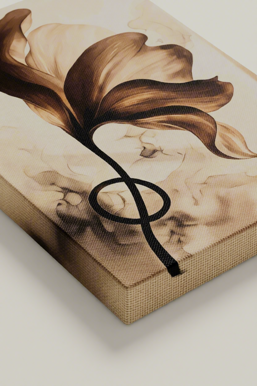 Canvas Print Smoked Amber Floral Ray | Contemporary Floral Wall Art Print