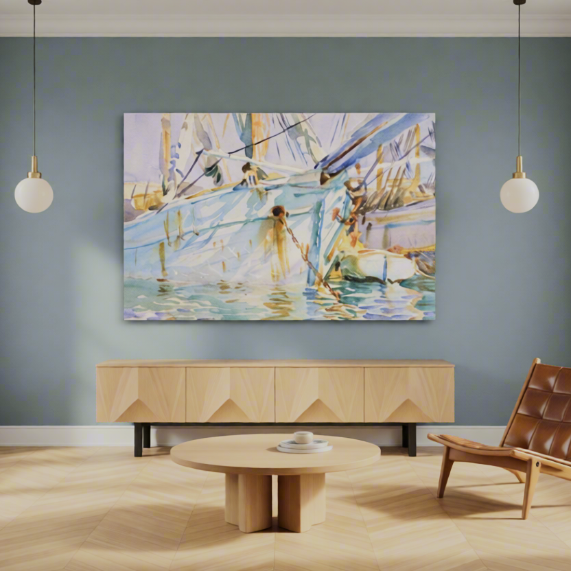 Canvas Print In a Levantine Port – John Singer Sargent Poster | Mediterranean Harbor Scene Art