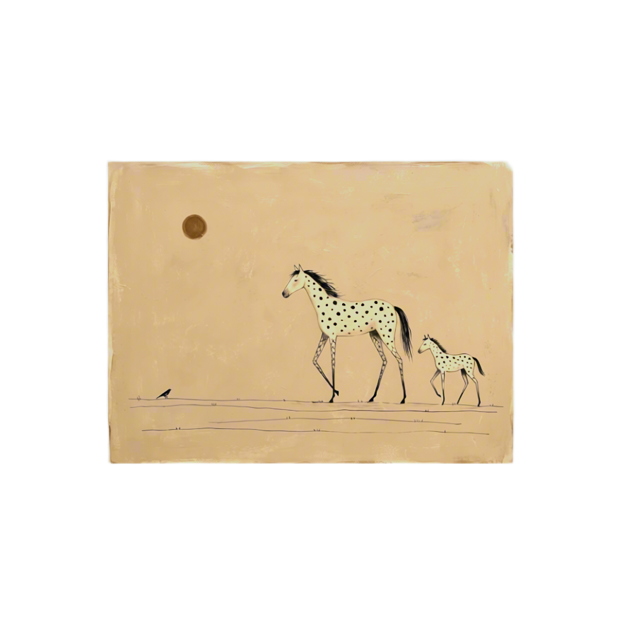 Canvas Print Horses in Sepia | Vintage Equestrian Wall Art