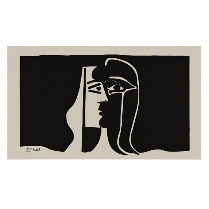 Canvas Print Monochrome Muses Black and White Line Art