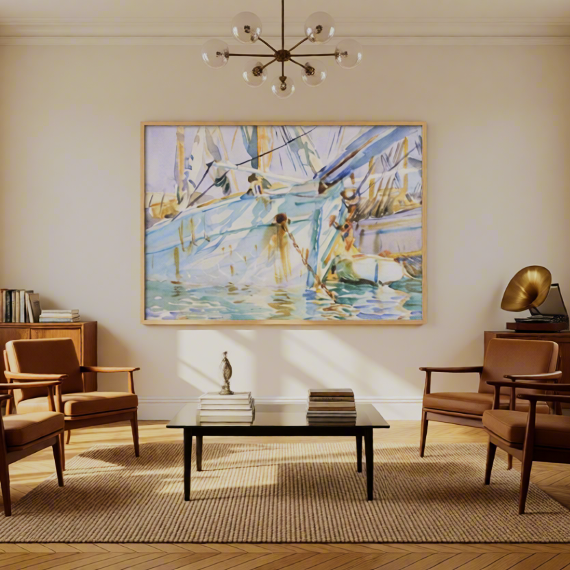 Canvas Print In a Levantine Port – John Singer Sargent Poster | Mediterranean Harbor Scene Art