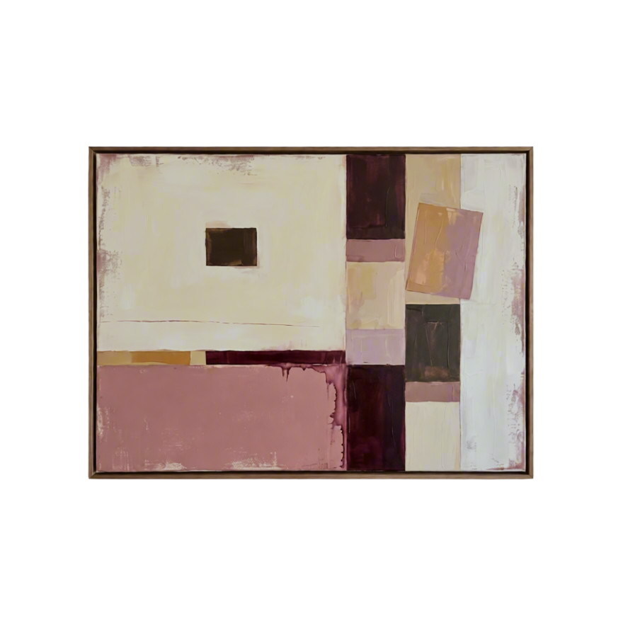 Canvas Print Burgundy Geometric Bauhaus | Abstract Geometric Wall Art