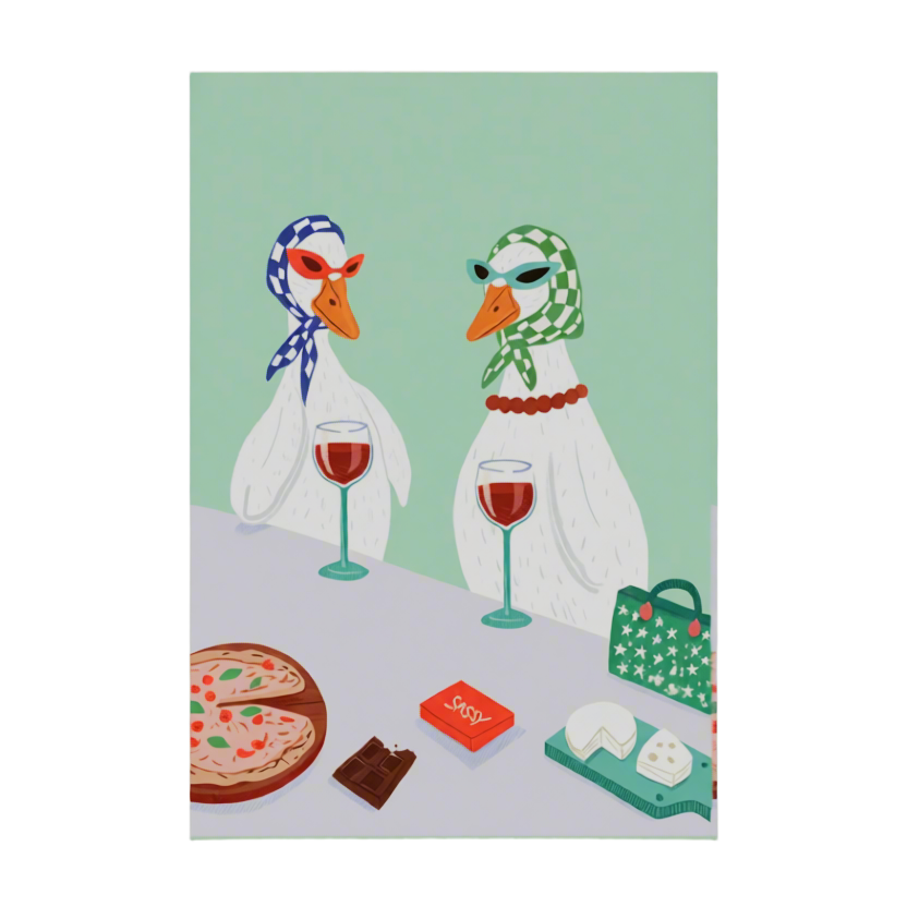 Canvas Print Ducks at Dinner | Whimsical Animal