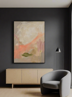 Canvas Print Soft Blush Minimalist Line Art | Contemporary Abstract Wall Art