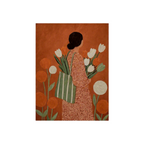Canvas Print Terracotta Tulip | Contemporary Botanical Floral Wall Art