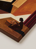 Tea Drinking in the Light Canvas Print | Contemporary Figurative Wall Art